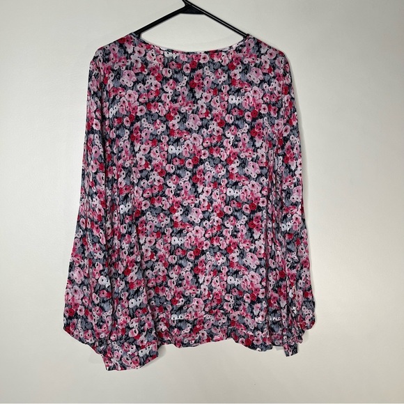 J Jill Floral Long Sleeve Blouse XL - Picture 11 of 12